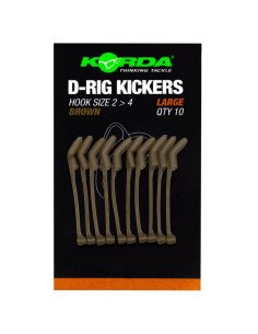 Korda D-Rig Kickers Large Brown 10 Stück Hakenwinkel Fischmaul-Vorfachmaterial & Montage-Zubehör-JJ-Fishing