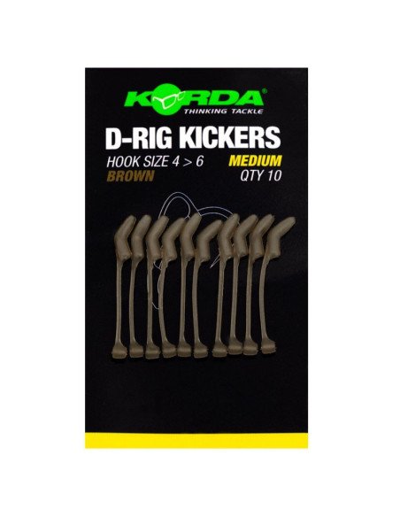 Korda D-Rig Kickers Brown Medium 10 Stück Hakenwinkel Fischmaul-Vorfachmaterial & Montage-Zubehör-JJ-Fishing