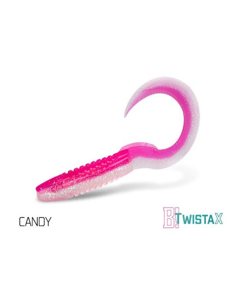 Delphin TwistaX Eeltail CANDY 6cm UV Active Twister Eel 5 Stk. Gummifisch Spinnköder-Köder-JJ-Fishing