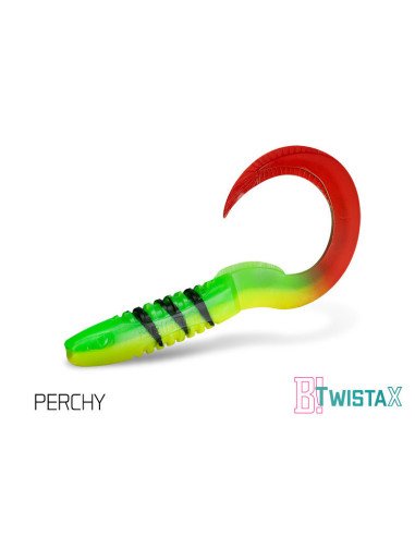 Delphin TwistaX Eeltail PERCHY 6cm UV Active Twister Eal 5 Stk. Gummifisch Spinnköder-Köder-JJ-Fishing