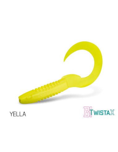 Delphin TwistaX Eeltail YELLA 6cm UV Active Twister Eal 5 Stk. Gummifisch Spinnköder-Köder-JJ-Fishing