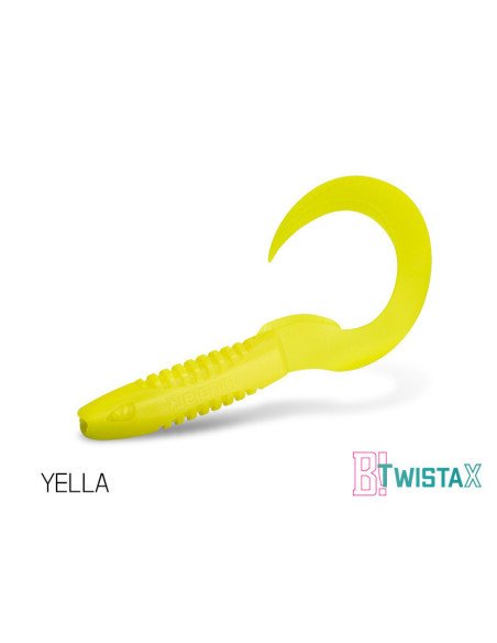 Delphin TwistaX Eeltail YELLA 6cm UV Active Twister Eal 5 Stk. Gummifisch Spinnköder-Köder-JJ-Fishing