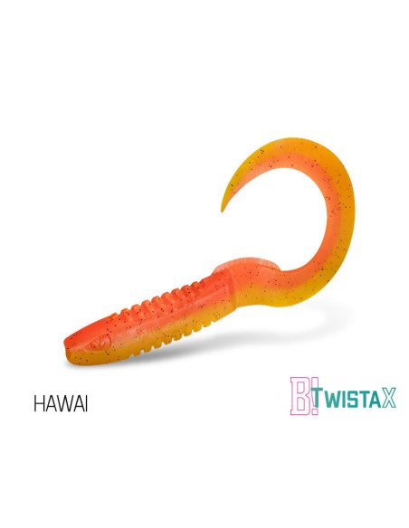 Delphin TwistaX Eeltail HAWAI 6cm UV Active Twister Eel 5 Stk. Gummifisch Spinnköder-Köder-JJ-Fishing