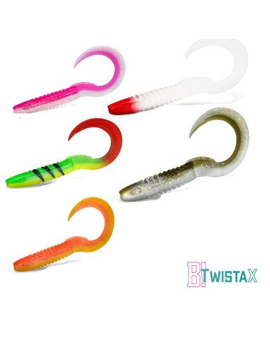 Delphin TwistaX Eeltail TOP MIX 6cm UV Active Twister Eel 5 Stk. Gummifisch Spinnköder-Bait-JJ-Fishing