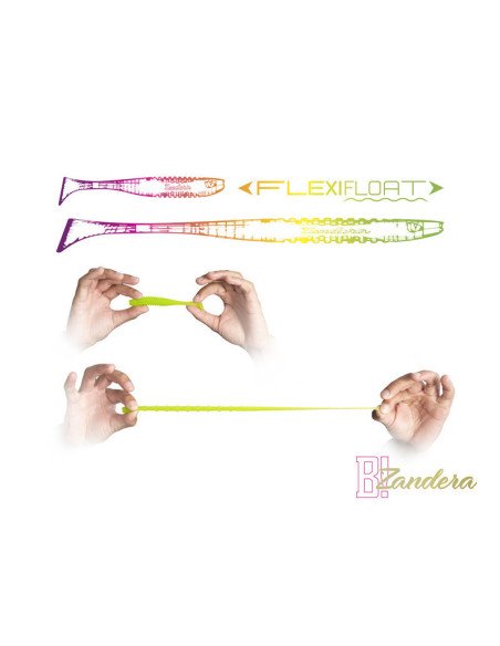 Delphin ZANDERA FlexiFLOAT MudGOLD 12cm UV Active Gummifisch Zander Special Köder 5 Stk.-Köder-JJ-Fishing