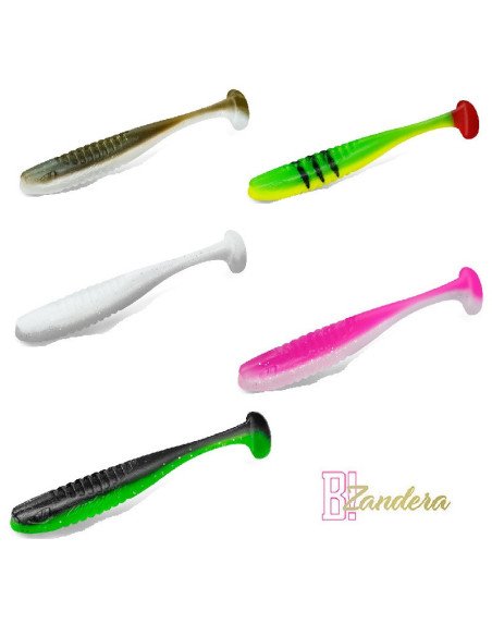 Delphin ZANDERA FlexiFLOAT TOP MIX 12cm UV Active Gummifisch Zander Special Köder 5 Stk.-Köder-JJ-Fishing