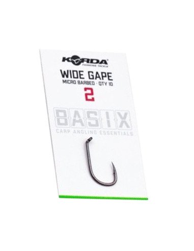 Korda Basix Wide Gape Size 2 Micro Barbed 10 Stück Angelhaken Extra Scharf Immens Stark-Hook & Co-JJ-Fishing
