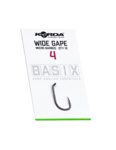 Korda Basix Wide Gape Size 4 Micro Barbed 10 Stück Angelhaken Extra Scharf Immens Stark-Hook & Co-JJ-Fishing
