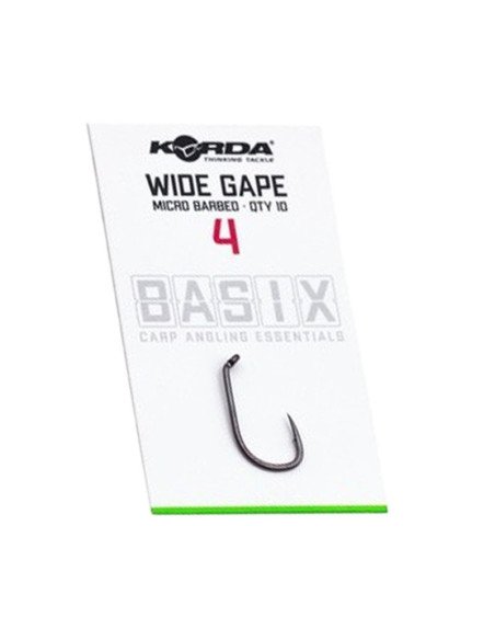 Korda Basix Wide Gape Size 4 Micro Barbed 10 Stück Angelhaken Extra Scharf Immens Stark-Hook & Co-JJ-Fishing