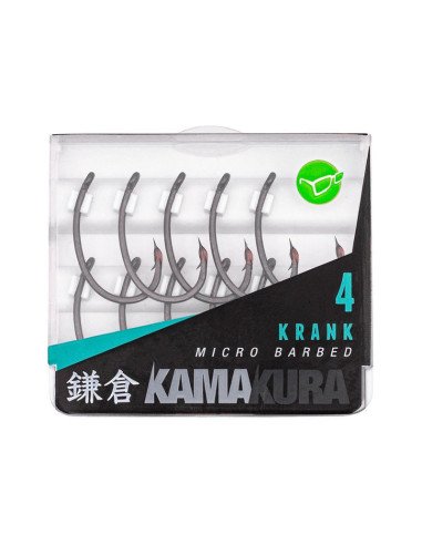 Korda Kamakura Krank Size 4 Micro Barbed 10 Stück Extra Scharf Angelhaken in Transportbox-Hook & Co-JJ-Fishing