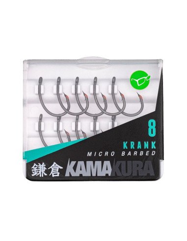 Korda Kamakura Krank Size 8 Micro Barbed 10 Stück Extra Scharf Angelhaken in Transportbox-Hook & Co-JJ-Fishing