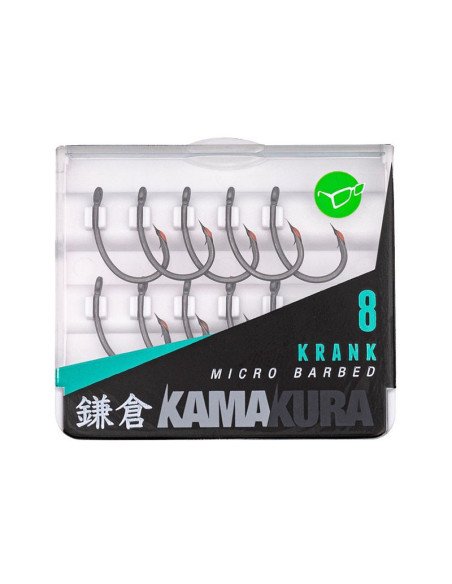 Korda Kamakura Krank Size 8 Micro Barbed 10 Stück Extra Scharf Angelhaken in Transportbox-Hook & Co-JJ-Fishing