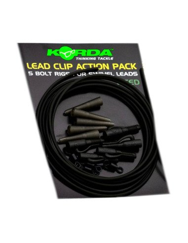 Korda Lead Clip Action Pack Weed 5 Stück Safty Clip Set-Vorfachmaterial & Montage-Zubehör-JJ-Fishing