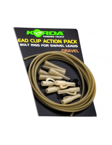 Korda Lead Clip Action Pack Gravel 5 Stück Safty Clip Set-Vorfachmaterial & Montage-Zubehör-JJ-Fishing