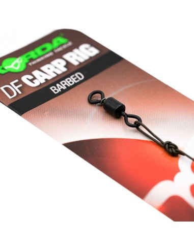 Korda N-Trap DF Rig Size 8 15lb Barbed 1 Stück Angelvorfach Extra Scharfer Wide Gape Angelhaken-Vorfächer-JJ-Fishing