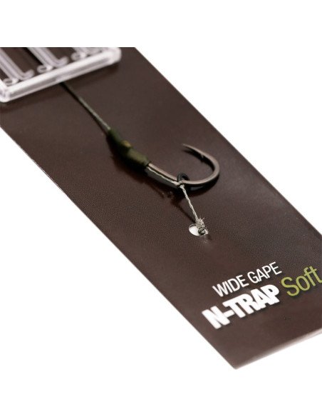 Korda N-Trap DF Rig Size 8 15lb Barbed 1 Stück Angelvorfach Extra Scharfer Wide Gape Angelhaken-Vorfächer-JJ-Fishing