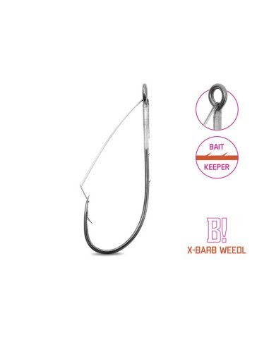 Delphin B! X-BARB WEEDL 3/0 Cheburashka Haken 8 Stück Krauthaken Krautschutz Gras Spinnfischen-Hook & Co-JJ-Fishing