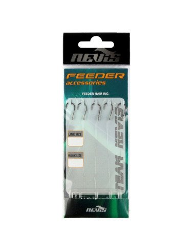 Nevis Feeder Hair Rig Größe 6 0,25mm 5 Stück Feedervorfach Karpfenrig-Vorfächer-JJ-Fishing
