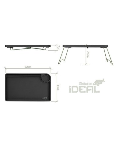 Delphin iDEAL Bivvy Table Klapptisch für Karpfenangler 52x35cm Angeltisch-Bivvy Table Tische-JJ-Fishing