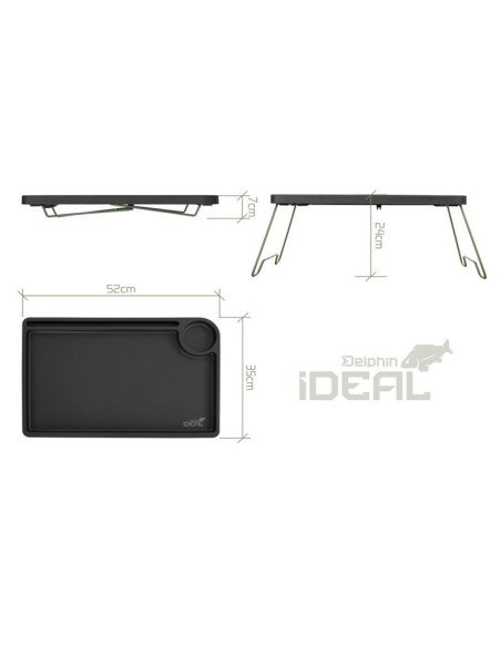 Delphin iDEAL Bivvy Table Klapptisch für Karpfenangler 52x35cm Angeltisch-Bivvy Table Tische-JJ-Fishing