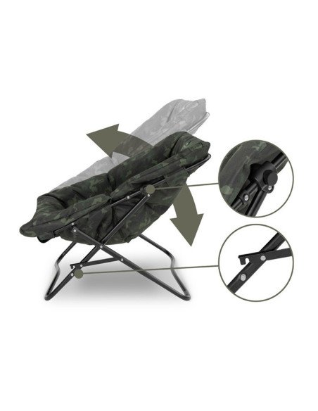 Delphin THIXER Banx Ultra Comfort Sessel Camo Angelsessel Faltbar Carp Chair-Angelliegen & Angelstühle-JJ-Fishing