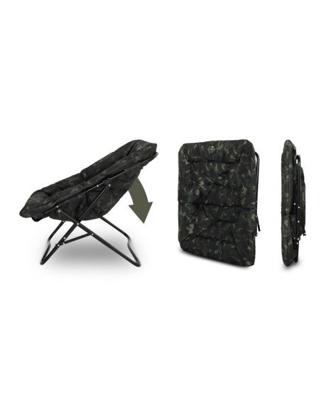 Delphin THIXER Banx Ultra Comfort Sessel Camo Angelsessel Faltbar Carp Chair-Angelliegen & Angelstühle-JJ-Fishing