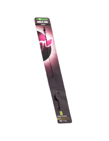 Korda Multi Rig Krank Choddy Kamo Size 8 15lb 1 Stück Angelvorfach Extra Scharfer Angelhaken-Vorfächer-JJ-Fishing