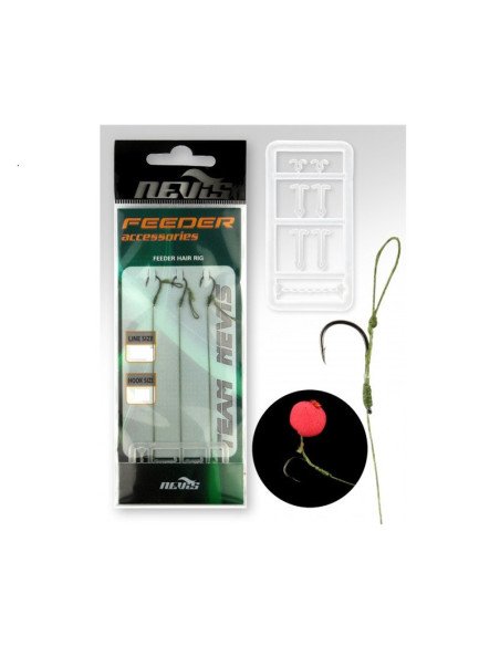 Nevis Feeder Hair Rig Größe 10 10lb 3 Stück Feedervorfach Karpfenrig-Vorfächer-JJ-Fishing