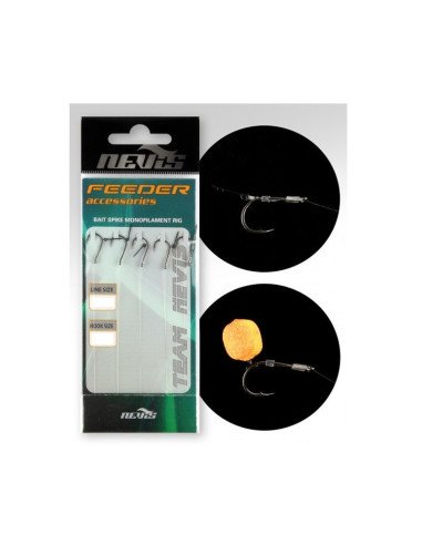 Nevis Mehod Feeder Ready Spike Rig Größe 6 0,25mm 5 Stück Feedervorfach Karpfenrig-Vorfächer-JJ-Fishing