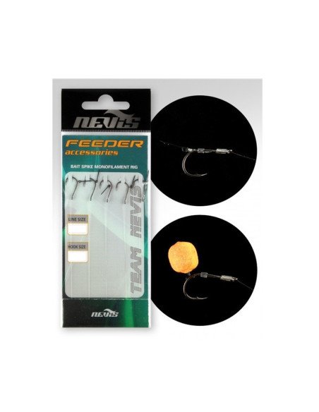 Nevis Mehod Feeder Ready Spike Rig Größe 6 0,25mm 5 Stück Feedervorfach Karpfenrig-Vorfächer-JJ-Fishing