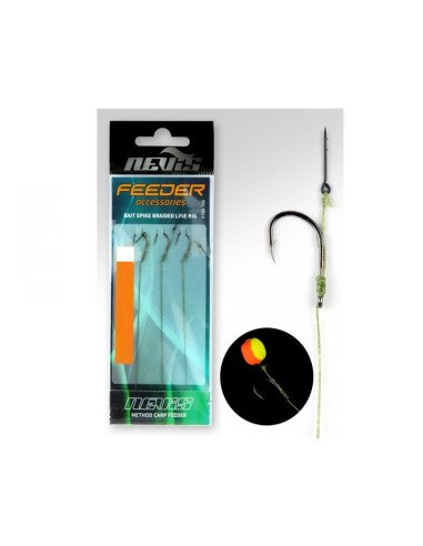 Nevis Method Feeder Spike Rig Größe 10 0,12mm Geflochten 3 Stück Premium Qualität Vorfächer mit Köderdorn-Vorfächer-JJ-Fishing