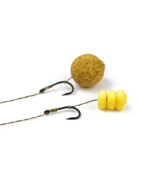 Carp Academy Basic Super Rig 2 Stück Länge 25cm 25lb Size 6 Barbed Vorfach mit Boilie Stopper-Vorfächer-JJ-Fishing