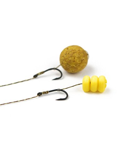 Carp Academy Basic Super Rig 2 Stück Länge 25cm 25lb Size 2 Barbed Vorfach mit Boilie Stopper-Vorfächer-JJ-Fishing
