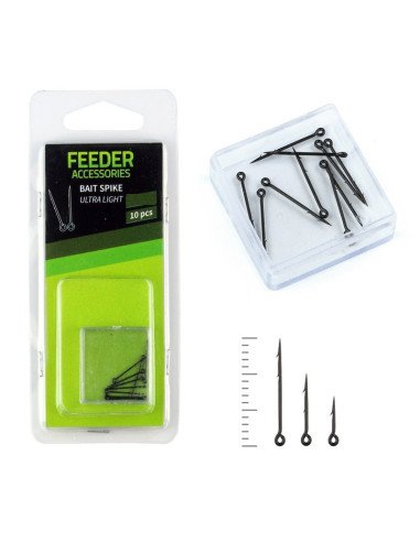 Steg Method Bait Spike 15mm 10 Stück in Transportbox Method Feeder Dorn-Endtackle-JJ-Fishing