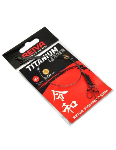 Reiva Titanium 23cm 0,45mm Predator Leader 2 Stück Titan Raubfisch Vorfach Stahlvorfach-Vorfachmaterial & Montage-Zubehör-JJ-...