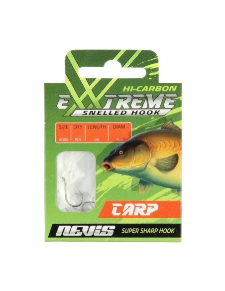 Nevis Extreme Carp Vorfächer Größe 6 45cm 0,25mm 10 Stück Angelvorfächer Ready Carp Rigs-Vorfächer-JJ-Fishing