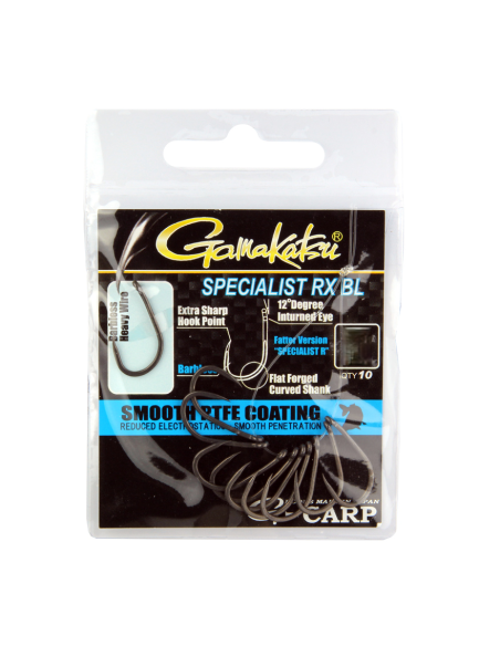 Gamakatsu G-Carp Specialist RX BL Größe 8 Barbless 10 Stück extrem robuster Schonhaken-Hook & Co-JJ-Fishing