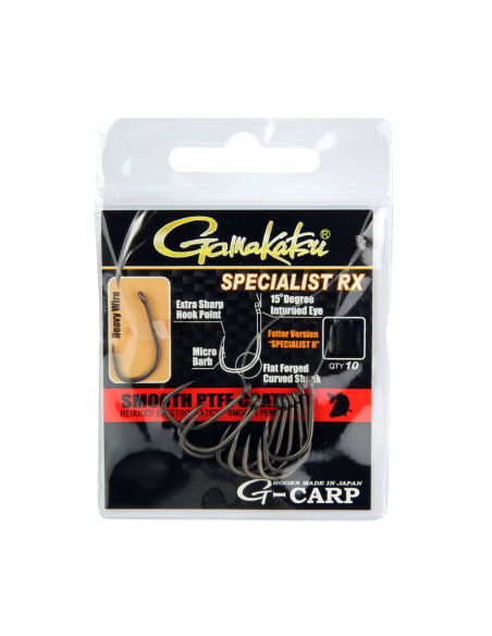 Gamakatsu G-Carp Specialist RX Größe 8 Micro Barb 10 Stück extrem robuster Schonhaken-Hook & Co-JJ-Fishing