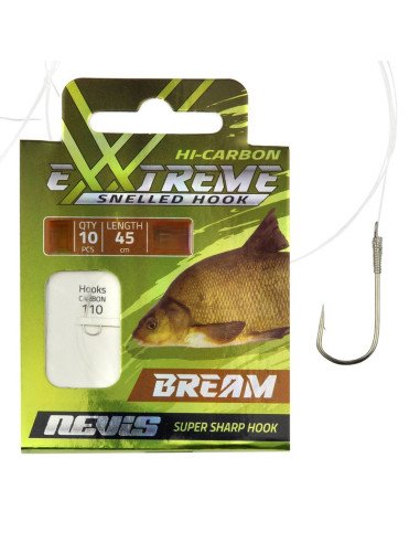 Nevis Extreme Bream Vorfächer Größe 12 45cm 0,14mm 10 Stück Angelvorfächer Ready Rigs-Vorfächer-JJ-Fishing