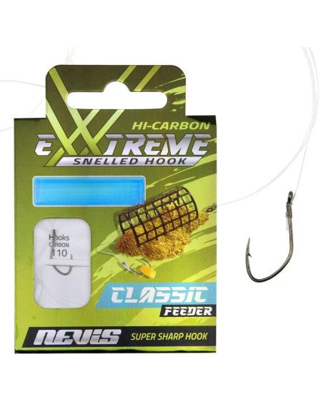Nevis Extreme Classic Feeder Vorfächer Größe 10 40cm 0,18mm 10 Stück Angelvorfächer Ready Carp Rigs-Vorfächer-JJ-Fishing