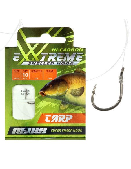 Nevis Extreme Big Carp Vorfächer Größe 8 40cm 0,22mm 10 Stück Angelvorfächer Ready Carp Rigs-Vorfächer-JJ-Fishing