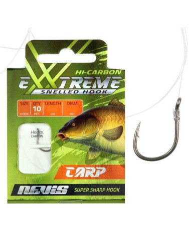 Nevis Extreme Big Carp Vorfächer Größe 12 40cm 0,20mm 10 Stück Angelvorfächer Ready Carp Rigs-Vorfächer-JJ-Fishing