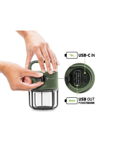 Delphin MULTIX Campinglampe 3,7 V Weiß-, Gelb- und Grünlicht mit Powerbank - Fuktion-Zeltlampen-JJ-Fishing