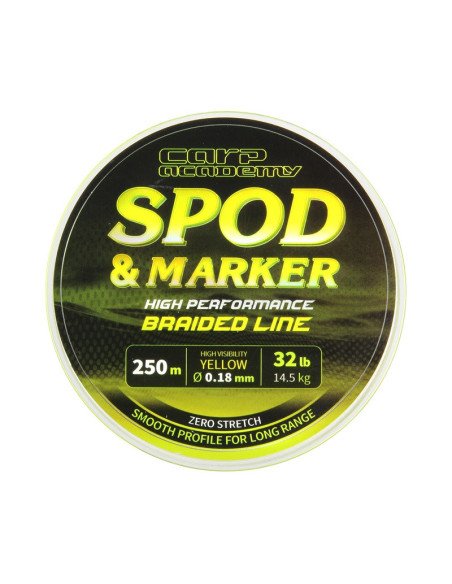 Carp Academy Spod & Marker Braid 250m 0.18m Fluo Yellow Braided Line Geflochtene Hauptschnur-Schnüre-JJ-Fishing