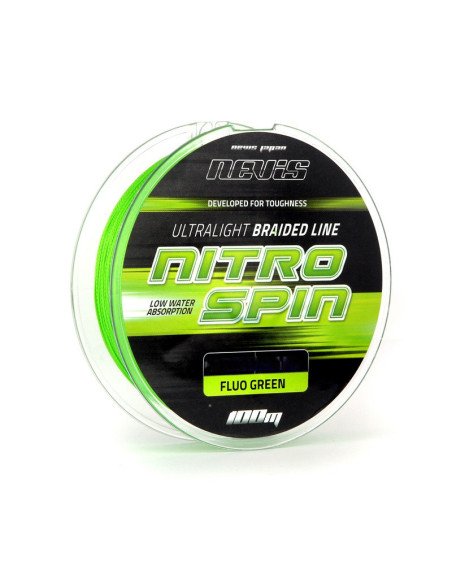 Nevis Nitro Spin 0.08mm 100m Fluo Green Ultralight Braided Line Geflochtene Angelschnur Raubfischangeln-Schnüre-JJ-Fishing
