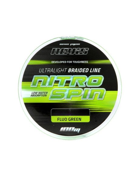 Nevis Nitro Spin 0.08mm 100m Fluo Green Ultralight Braided Line Geflochtene Angelschnur Raubfischangeln-Schnüre-JJ-Fishing