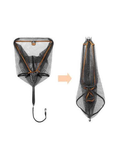 Delphin FoldSPIN Spinn-Kescher 40x40cm Gummiertes Netz mit Befestigung Angelkescher-Tackle & Co-JJ-Fishing