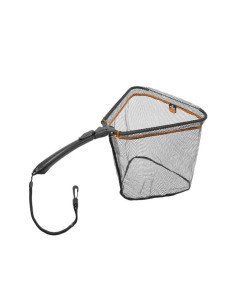 Delphin FoldSPIN Spinn-Kescher 40x40cm Gummiertes Netz mit Befestigung Angelkescher-Tackle & Co-JJ-Fishing