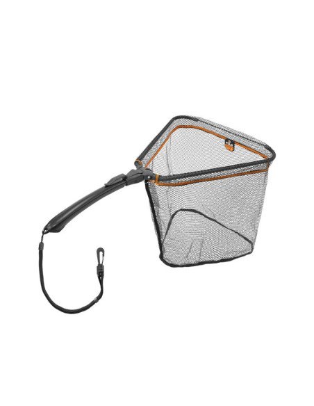 Delphin FoldSPIN Spinn-Kescher 40x40cm Gummiertes Netz mit Befestigung Angelkescher-Tackle & Co-JJ-Fishing