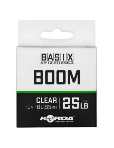 Korda Basix Boom 25lb 0,55mm Fluorocarbon Vorfachmaterial Hook Link-Leader material & mounting accessories-JJ-Fishing